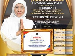 Pemprov Jatim Raih Peringkat Satu Penghargaan Provinsi Berkinerja Terbaik Penerapan Standar Pelayanan Minimal (SPM)