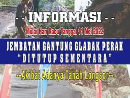 Baru diresmikan, Jembatan Gantung Gladak Perak ditutup sementara.