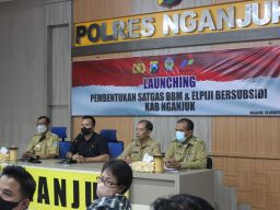 Polres Nganjuk Launching Pembentukan Satgas BBM dan LPG Besrsubsidi