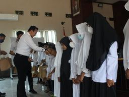Beri Santunan kepada Anak Yatim, Kasat Reskrim Polres Nganjuk Harap Jadi Ikhtiar Menjaga Kamtibmas