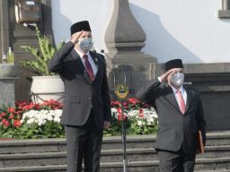 Pertama Digelar Pascapandemi, Sekda Pimpin Upacara Tingkat Setda Jabar