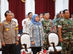 Gubernur Khofifah Bersama Kapolda dan Pangdam Antisipasi Gangguan Perayaan Tahun Baru