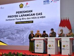 Wapres Resmikan Lapangan Gas Jambaran Tiung Biru Bojonegoro, MDA Dan MBH Madura