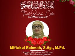 Komisioner KPU Sidoarjo, Miftakul Rohma Meninggal Dunia