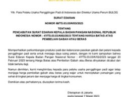 Petani Kembali Boleh Menjual Harga Gabah dan Beras Dengan Harga Tinggi