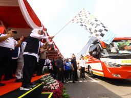 90 Bus antarkan 3.554 pemudik ikut Mudik Gratis ke 15 Kab/Kota Di Jatim