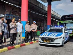 Polres Ngawi Berangkatkan 6 Bus Balik Mudik Gratis Tujuan Jakarta