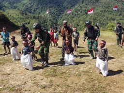 Satgas Yonif PR 433/JS Gelar Lomba di Distrik Yigi, Papua