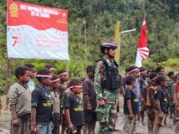 Pos TNI Dal Bersama Masyarakat, Gelar Upacara di Pedalaman Pegunungan Tengah Papua