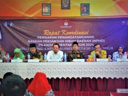 KPU Jatim dan 32 KPUD Tandatangani BA Hibah Pemilu 2024