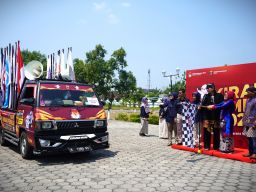 Kirab Pemilu 2024, Arak-arakan KPU se Jatim Tiba di Sragen