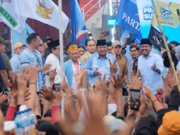 Kampanye 'Pesta Rakyat Wis Wayahe' Prabowo Subianto Memukau Ribuan Massa di Sidoarjo