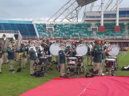 Korps Musik Sat Pol PP Praja Wibawa Abirama Jatim Iringi Upacara HUT Sat Pol PP ke-74