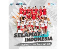 BNI Apresiasi Tim Thomas dan Uber Indonesia Yang Pantang Menyerah