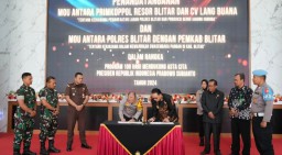 Ketua DPRD Kabupaten Blitar Hadiri Penandatanganan MoU antara Polres dengan Pemkab