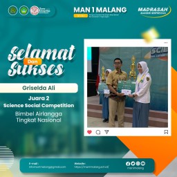Griselda Ali, Siswi MAN 1 Malang Raih Juara Nasional dalam Kompetisi Geografi