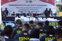 BNN Musnahkan 35 Kg Barbuk Narkotika Hasil Ungkap Kasus Bandara dan Clandestine Lab. Di Bali