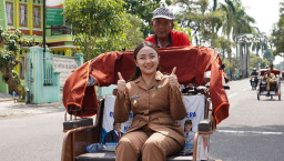 Ngantor Naik Becak Listrik, Cara Wawali Blitar Mbak Elim Hemat BBM dan Angkat Ekonomi Rakyat