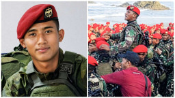 Letda Bintang Revolusi Tampil Tegas Pimpin Yel-Yel Pembaretan Kopassus
