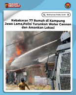 Polres Lhoksumawe Bantu Penanganan Kebakaran Puluhan Rumah Semi Permanen Di Kampung Jawa Lama