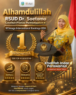 Khofifah Bangga RSUD Dr Soetomo Raih Peringkat Pertama Nasional SCImago International Rankings 2026 Sektor Kesehatan.