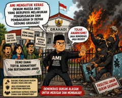 AMI Mengutuk Keras Tindakan Oknum Massa Aksi Yang Berupaya Lakukan Pengerusakan Dan Pembakaran Di Depan Grahadi