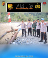 Kapolda Aceh Tinjau Kondisi Jembatan Tali Baja Darurat di Desa Sikundo, Kec. Pante Ceureumen, Kab. Aceh Barat
