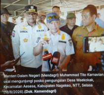 Mendagri Kunjungi Korban Gempa NTT di Manggarai Timur