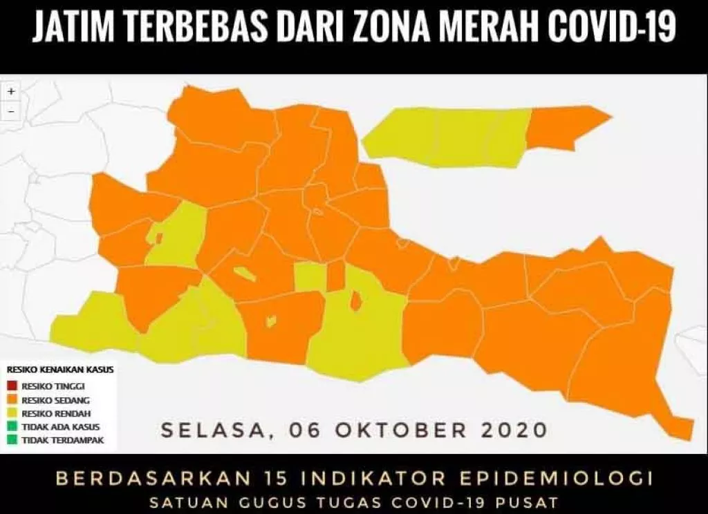 Jatim Tak Lagi Zona Merah, Khofifah: Jangan Kendor Terapkan Prokes
