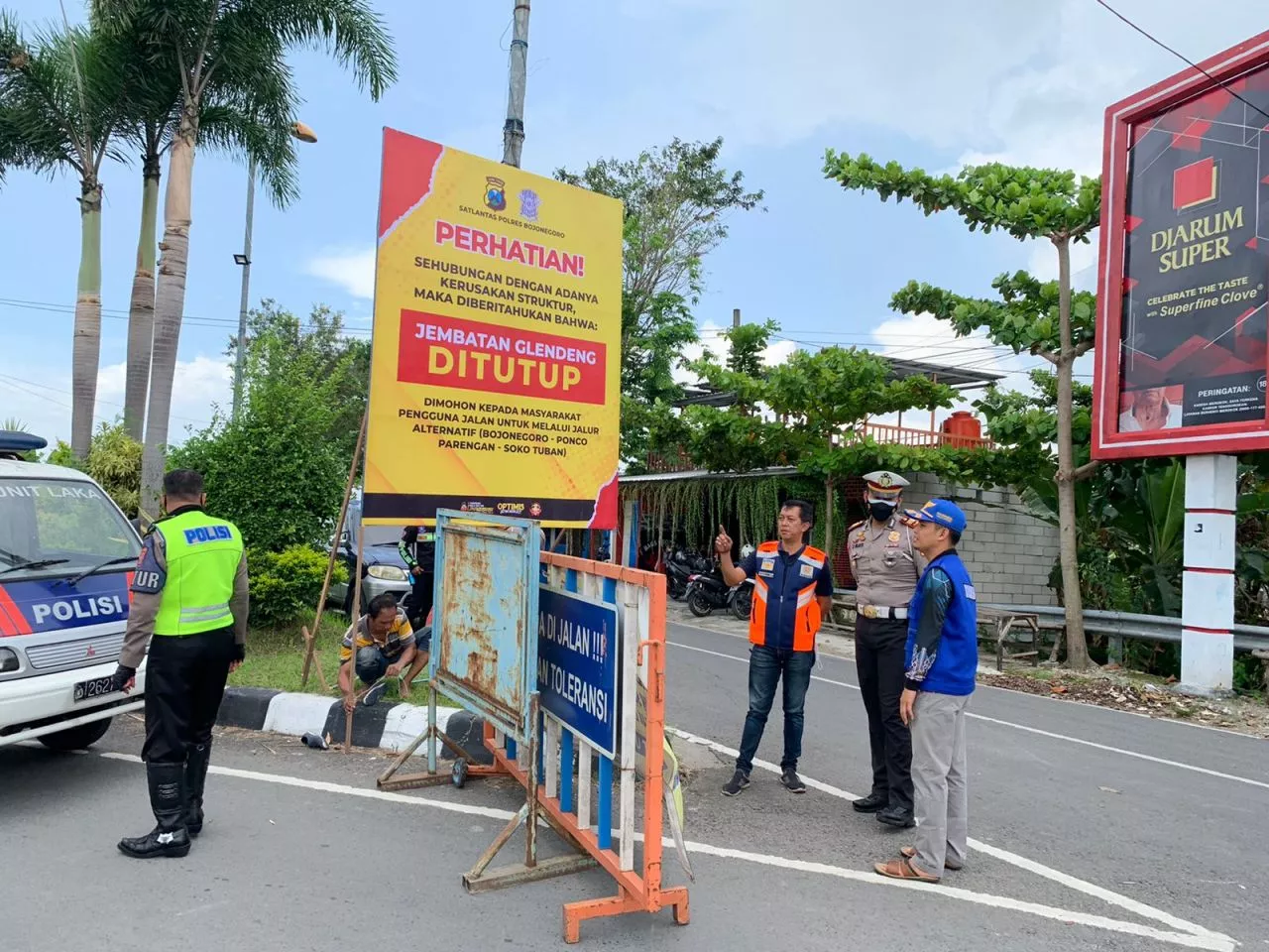 Jembatan Glendeng Ditutup, polres Bojonegoro Siapkan Jalur Alternatif