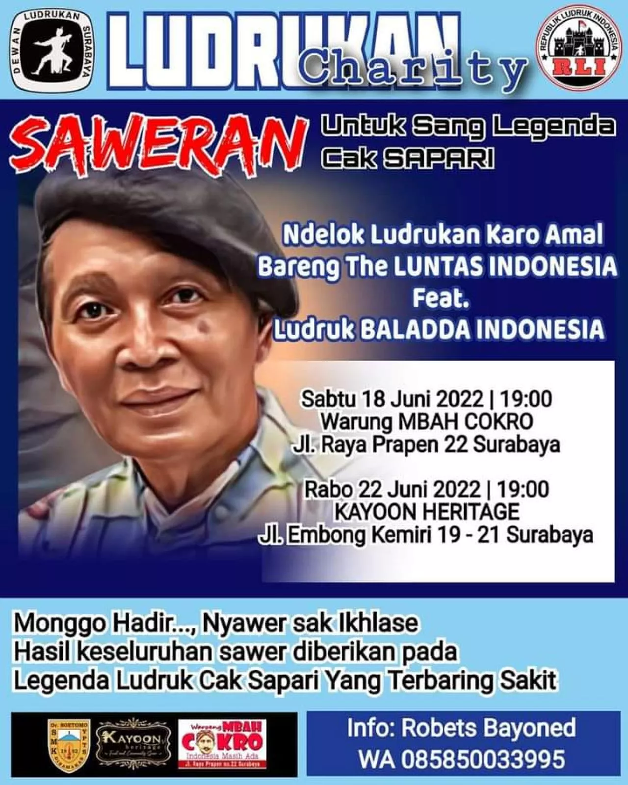 Gelar Saweran Legenda Cak Sapari, Baktiono Minta Walikota Eri Turut Campur Tangan