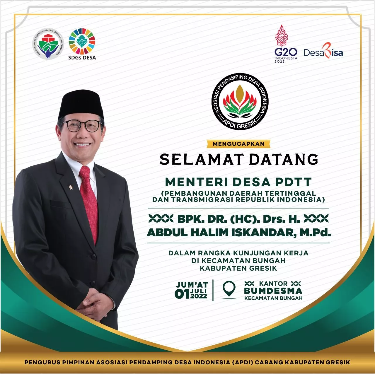Menteri Desa Tinjau Implementasi PP 11 transformasi eks PNPM  menjadi BUMDESMA Bungah Gresik