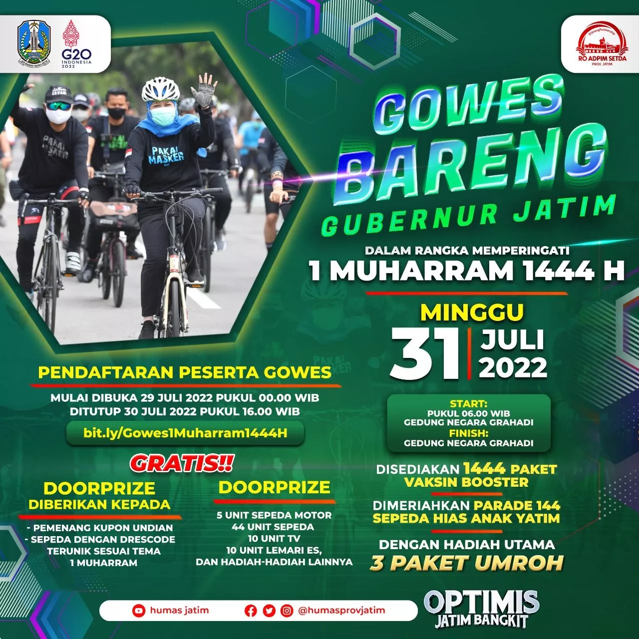 Peringatan 1 Muharram, Khofifah Ajak Masyarakat Gowes