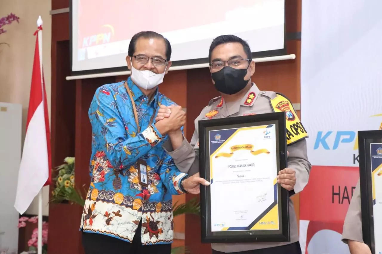 Polres Nganjuk Raih Kinerja Pengelolaan Anggaran Terbaik Semester I Tahun 2022 Se-KPPN Kediri