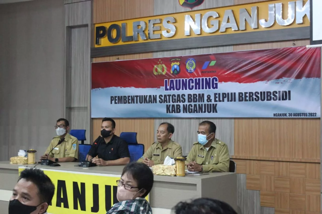 Polres Nganjuk Launching Pembentukan Satgas BBM dan LPG Besrsubsidi