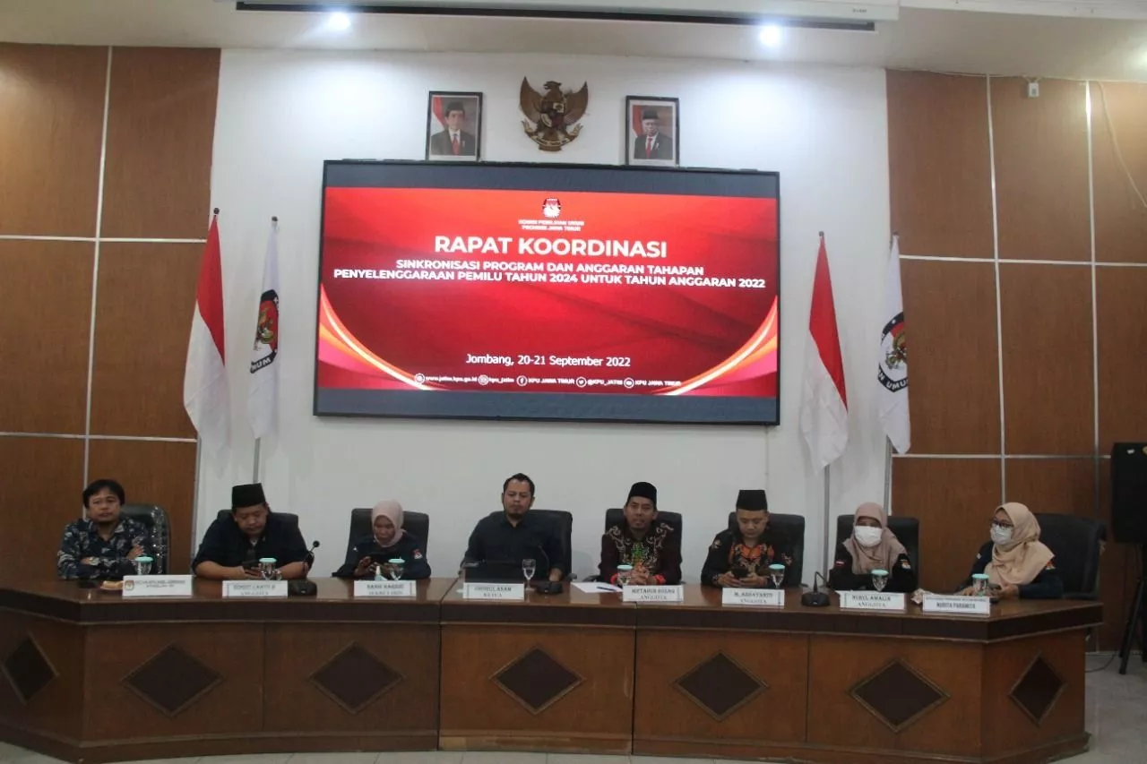 KPU Jatim Sinkronkan Program dan Anggaran Tahapan Pemilu TA 2022 dengan KPU Kabupaten/Kota