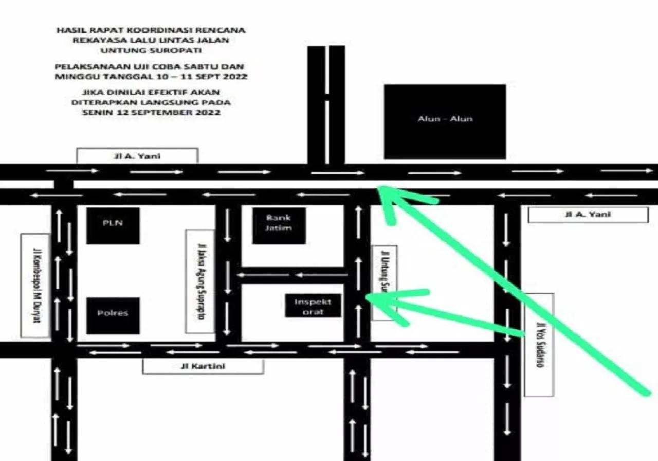 Dinas Perhubungan Sidoarjo Uji Coba Rekayasa Lalu Lintas Jalan Untung Surapati