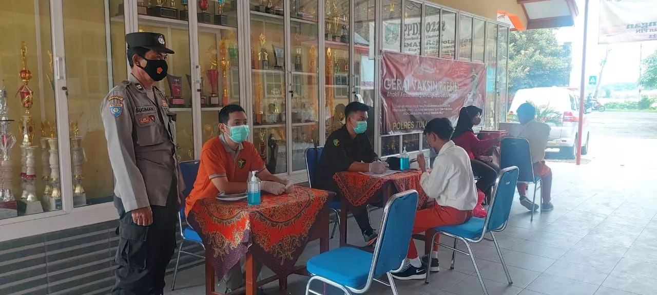 Cegah Penyebaran Covid-19 Omicron Subvarian XBB Polres Tulungagung Kembali Gelar Vaksinasi
