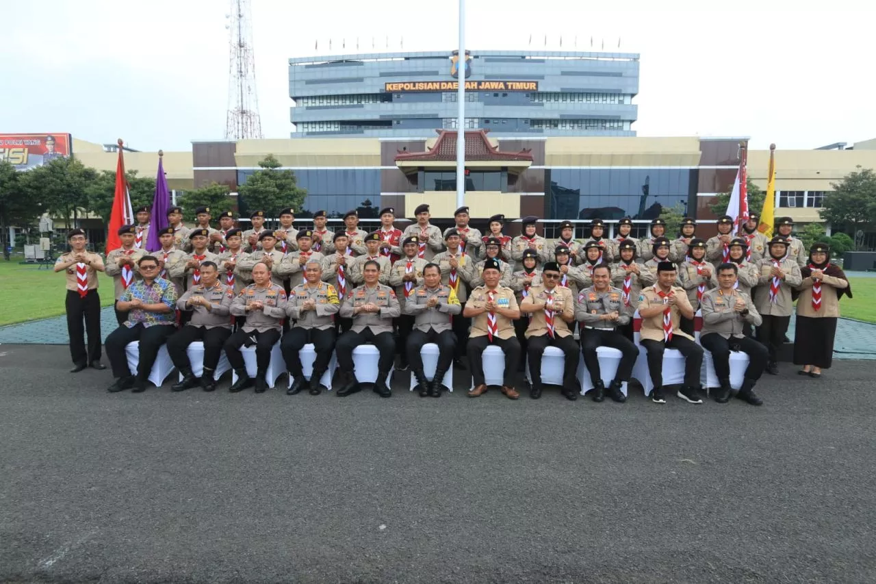 Saka Bhayangkara Jatim Ikuti Perkemahan Bakti Satuan Karya Pramuka Bhayangkara Nasional di Sumsel