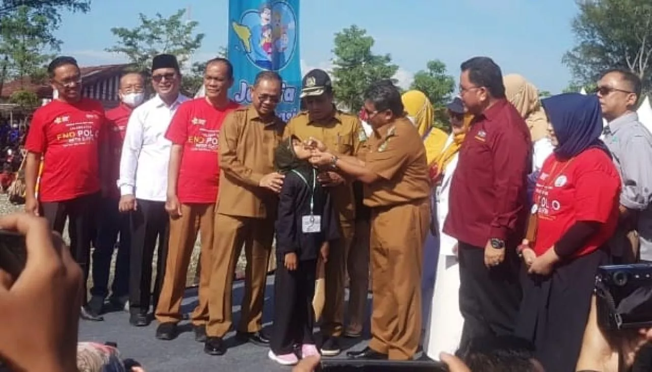 Tanggulangi KLB Polio di Kabupaten Pidie, 1.000 Pesilat Cilik Mengawali Imunisasi Massal