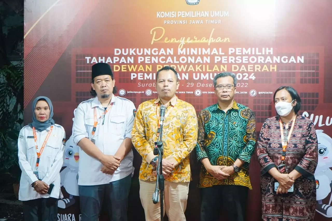 Resmi Ditutup, 31 Bakal Calon DPD Serahkan Dokumen Dukungan Minimal Pemilih ke KPU Jatim