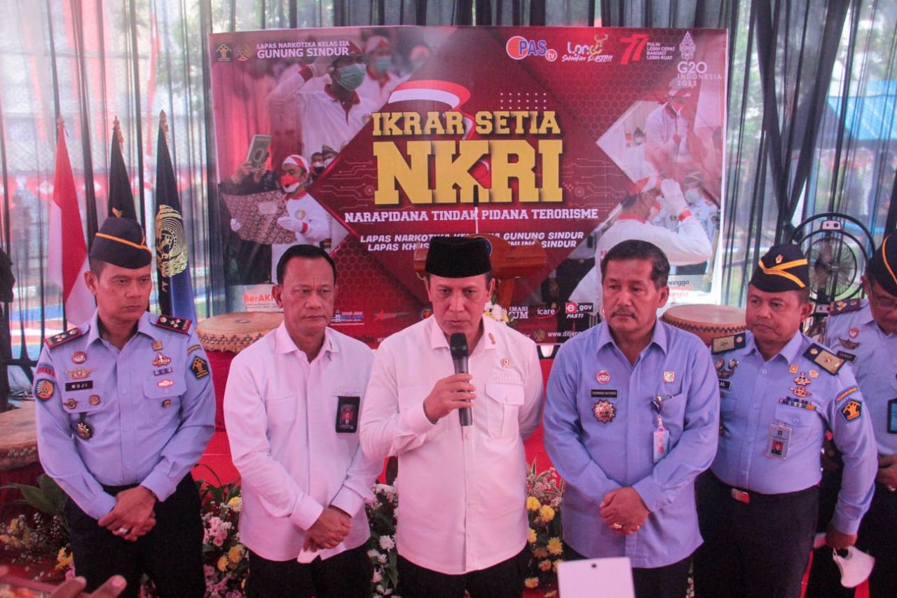 Sambut HUT RI ke-77, Sebanyak 44 Napiter Ikrar Setia NKRI