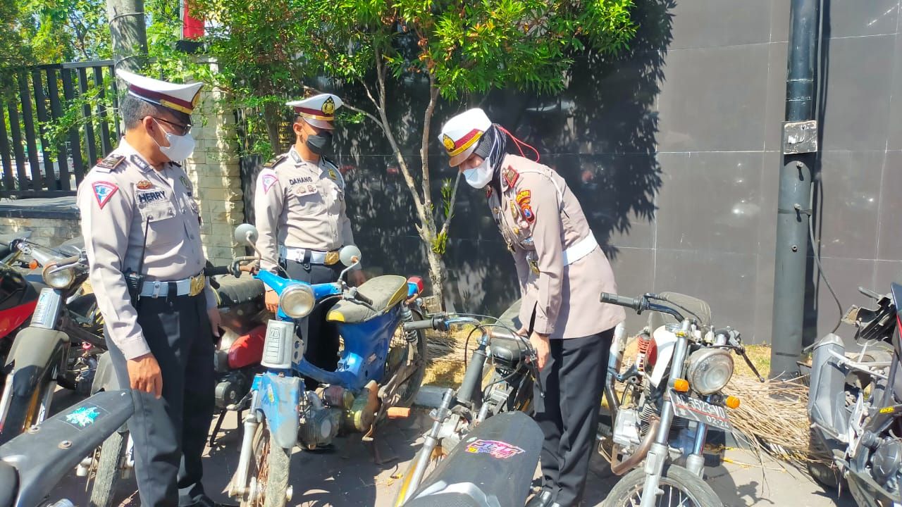 Polres Nganjuk Amankan Ratusan Motor dalam Operasi Jaya Stamba 2022