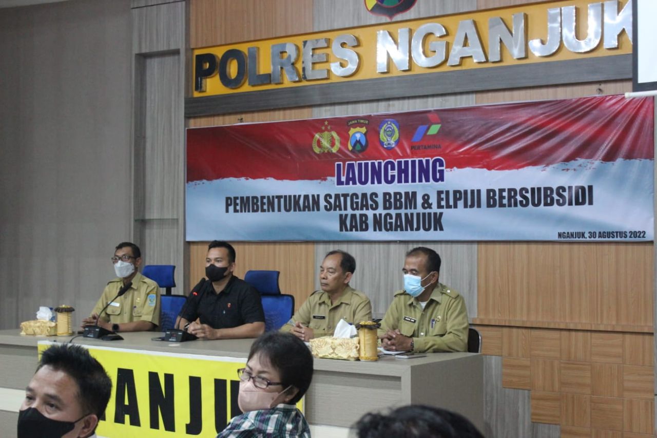 Polres Nganjuk Launching Pembentukan Satgas BBM dan LPG Besrsubsidi