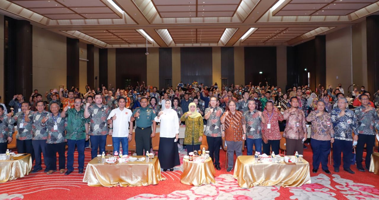 Peserta Rapat Kerja Daerah (Rakerda) DPD Real Estate Indonesia (REI) Jawa Timur Tahun 2022 di Hotel Golden Tulip Kota Batu, Rabu (28/9).