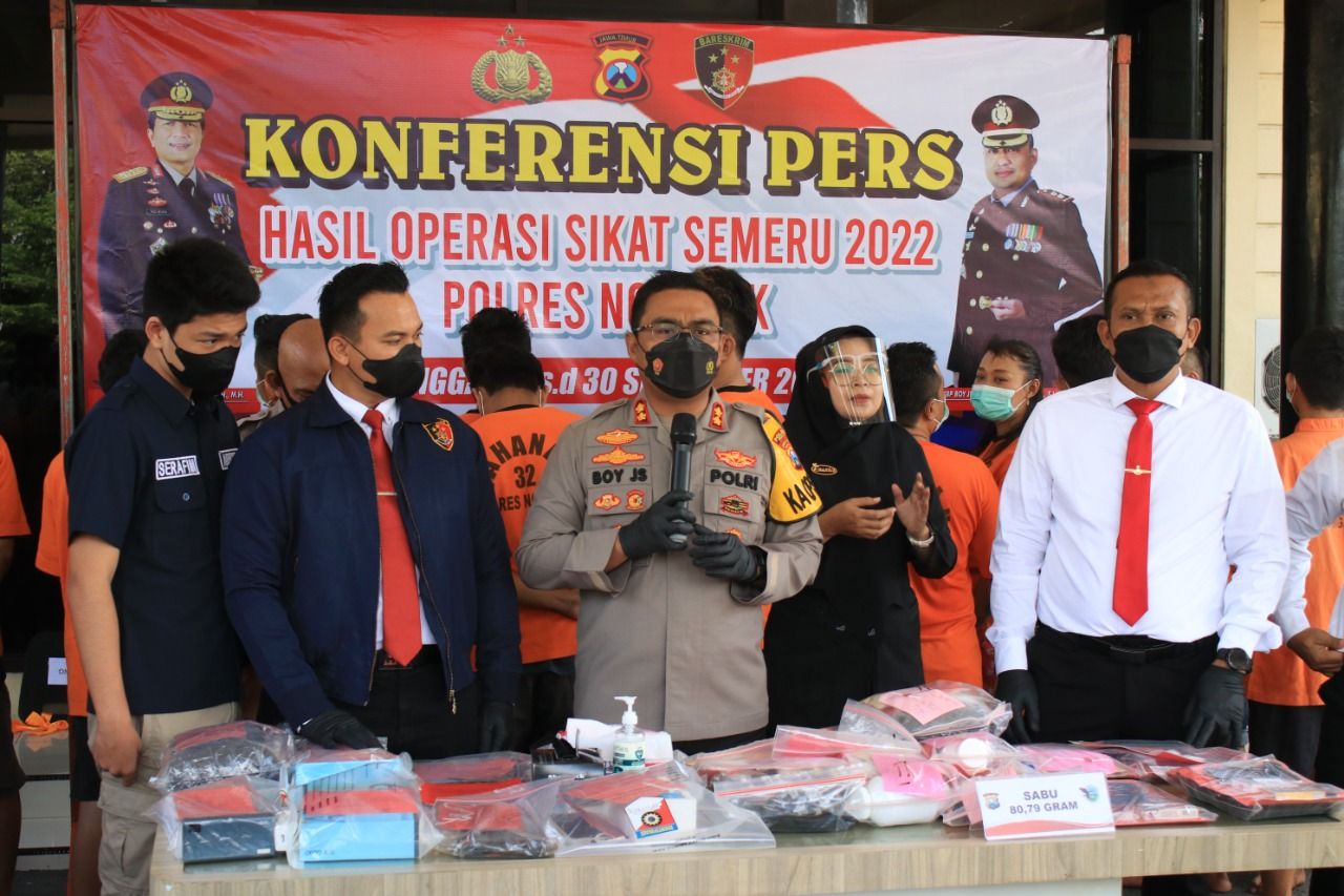 Operasi Tumpas Narkoba dan Sikat Semeru 2022 Usai, Kapolres Nganjuk: Jangan Coba Merusak Tatanan