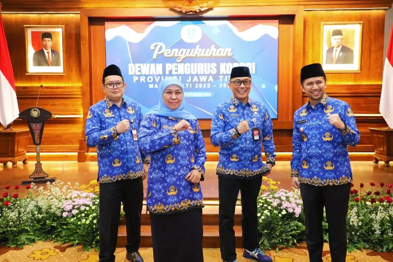 Adhy Karyono Dikukuhkan Sebagai Ketua Dewan Pengurus KORPRI Jatim Periode 2022-2027