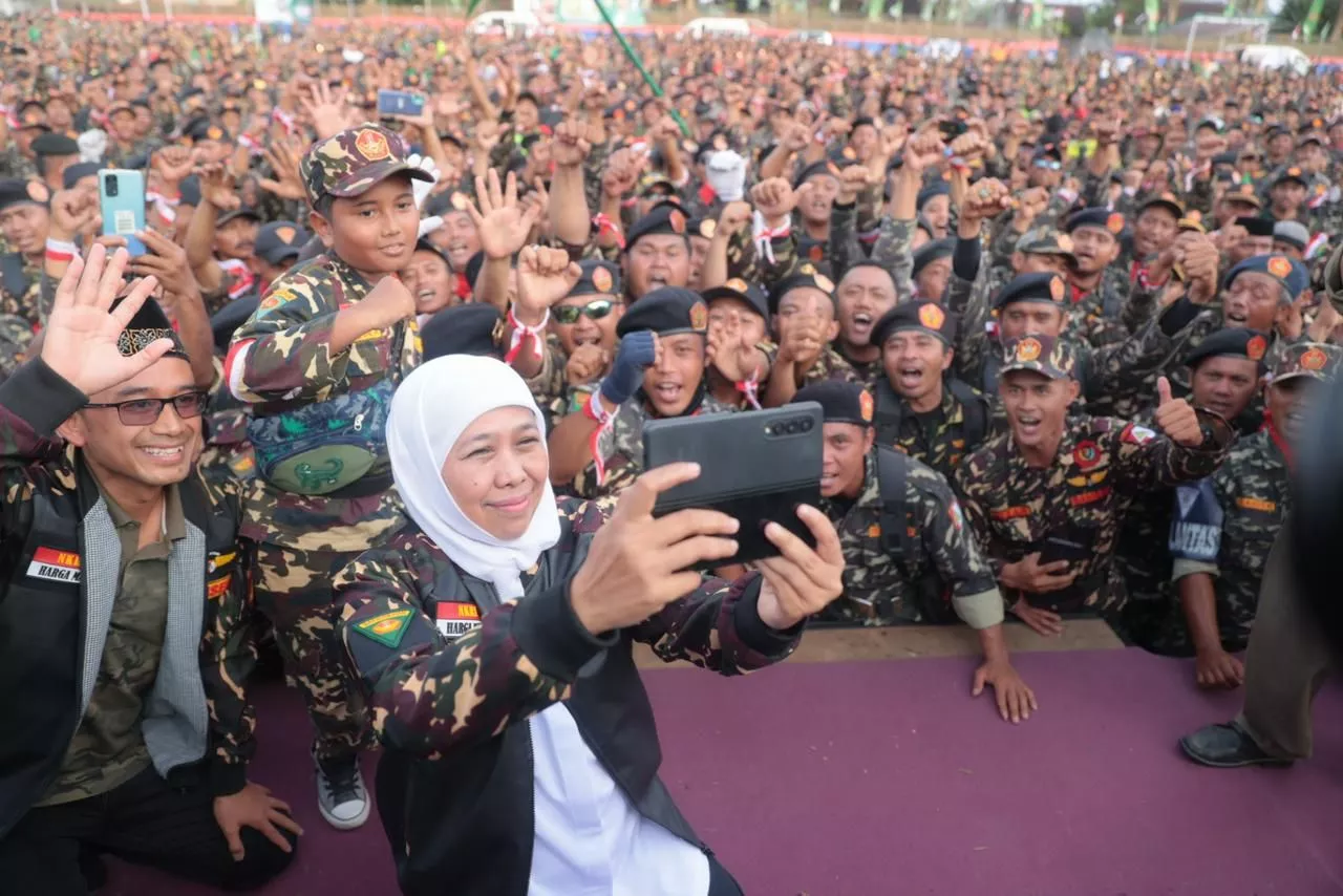 Apel Merah Putih 10.000 Banser Kabupaten Malang Bersama Gubernur Khofifah