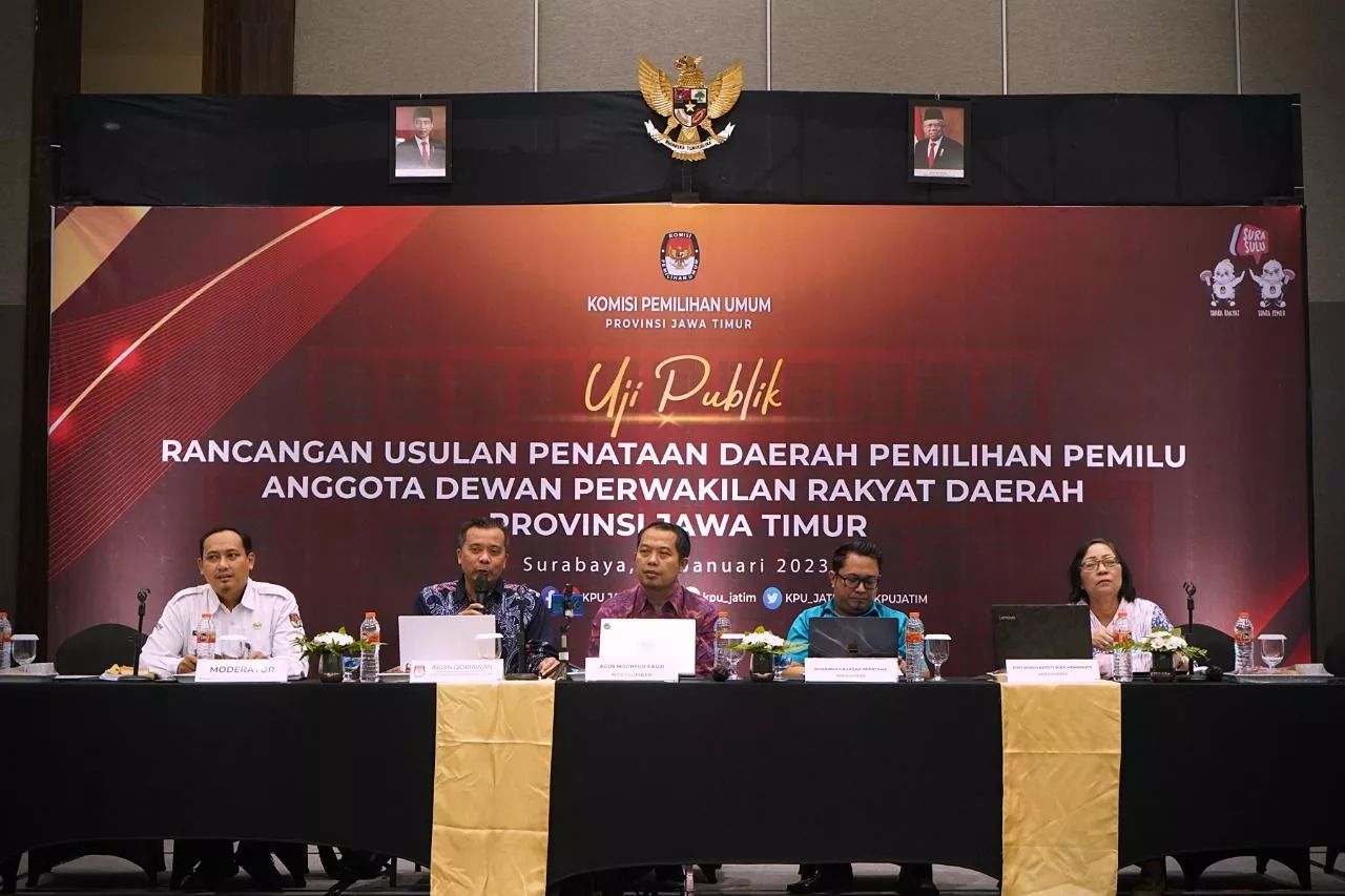 KPU Jatim Gelar Uji Publik Tiga Rancangan Penataan Dapil Pemilihan Anggota DPRD Provinsi Jawa Timur