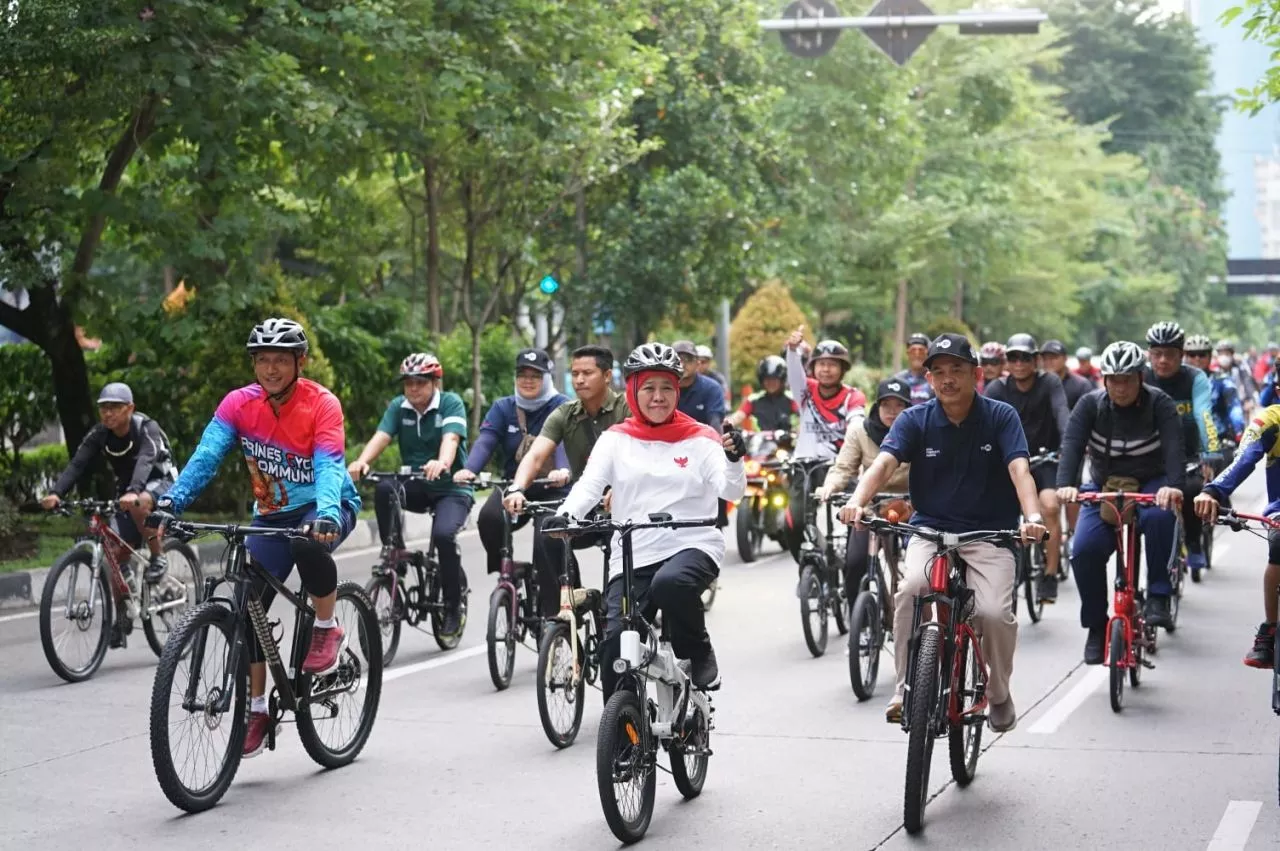 Gowes Fun Bike HUT ke-45 TVRI Jatim, Olahraga dan Kesehatan Satu Kesatuan Investasi